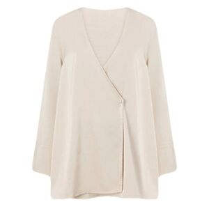 NWT Sabo Australia Women’s Size XXL Beige Asymm Playsuit Mini Dress Long Sleeve